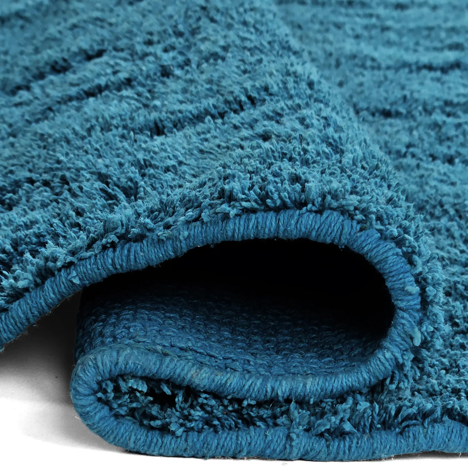 Round rug - Farley Natural Cotton Shaggy (turquoise)