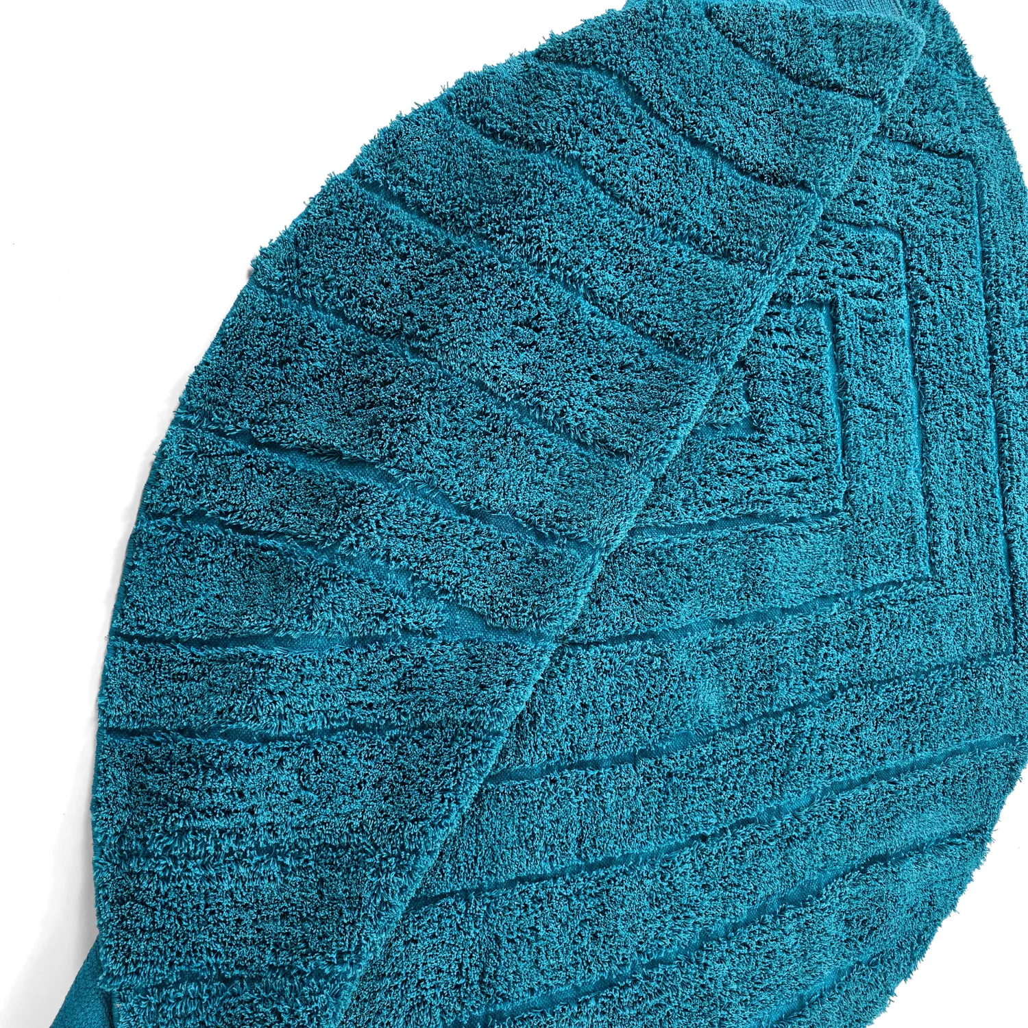 Round rug - Farley Natural Cotton Shaggy (turquoise)