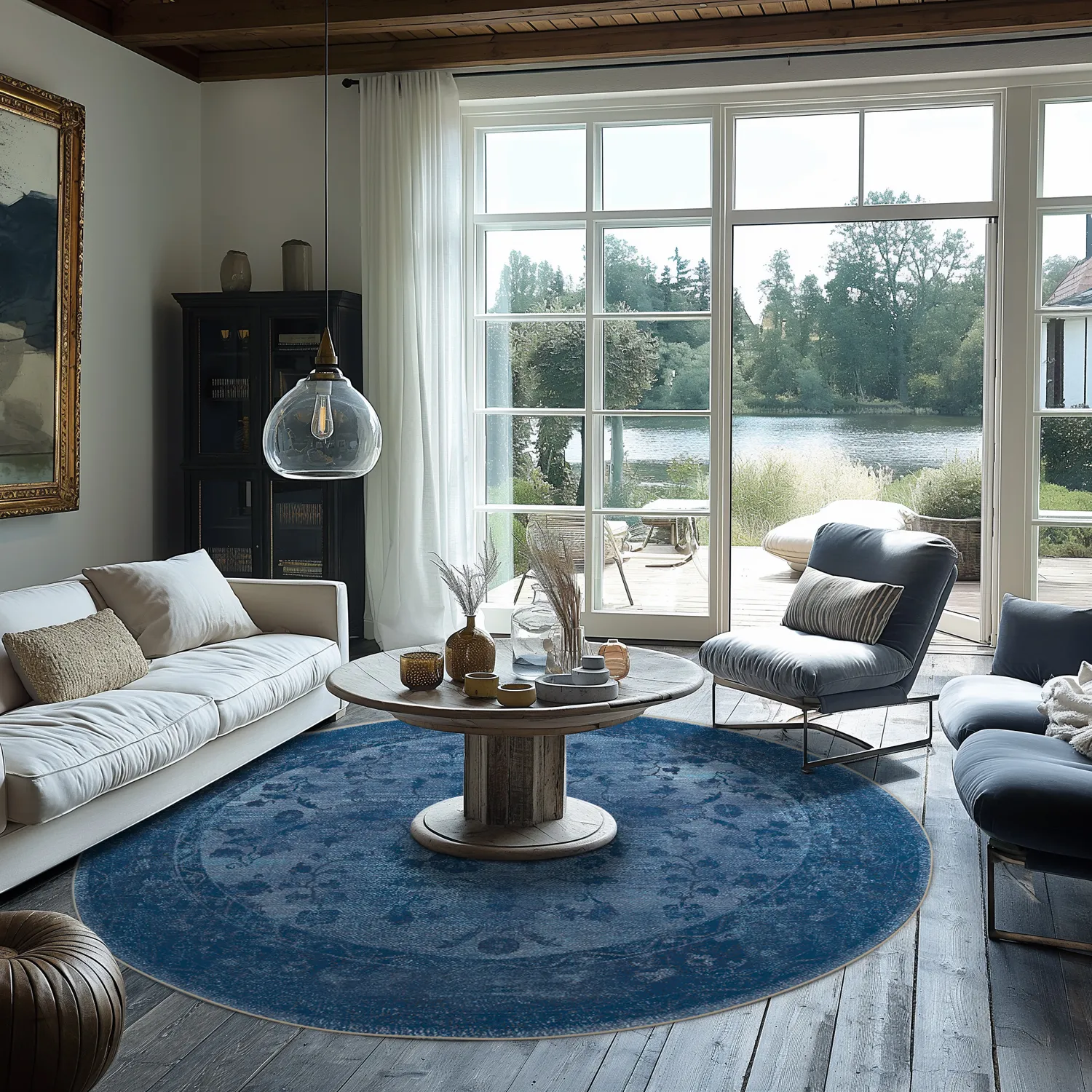 Round rug - Gombalia (blue)
