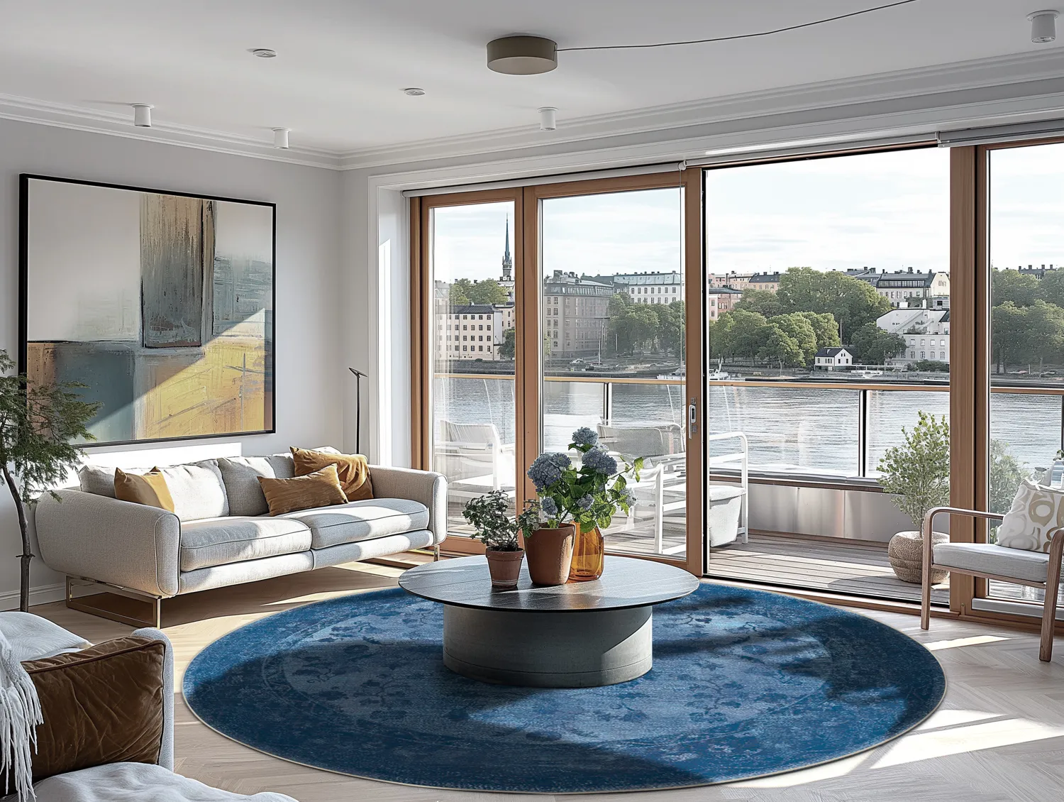 Round rug - Gombalia (blue)