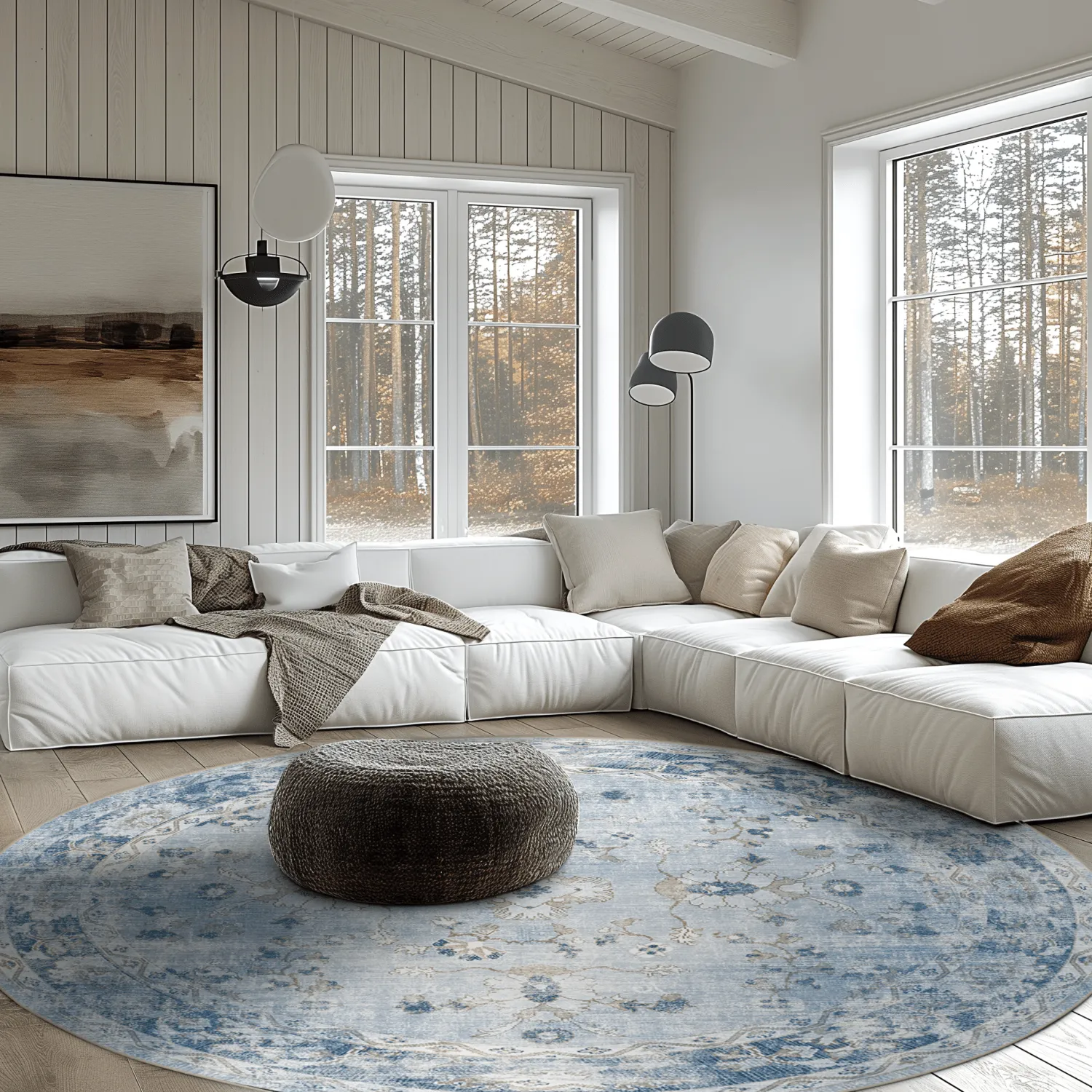 Round rug - Gombalia (light blue)