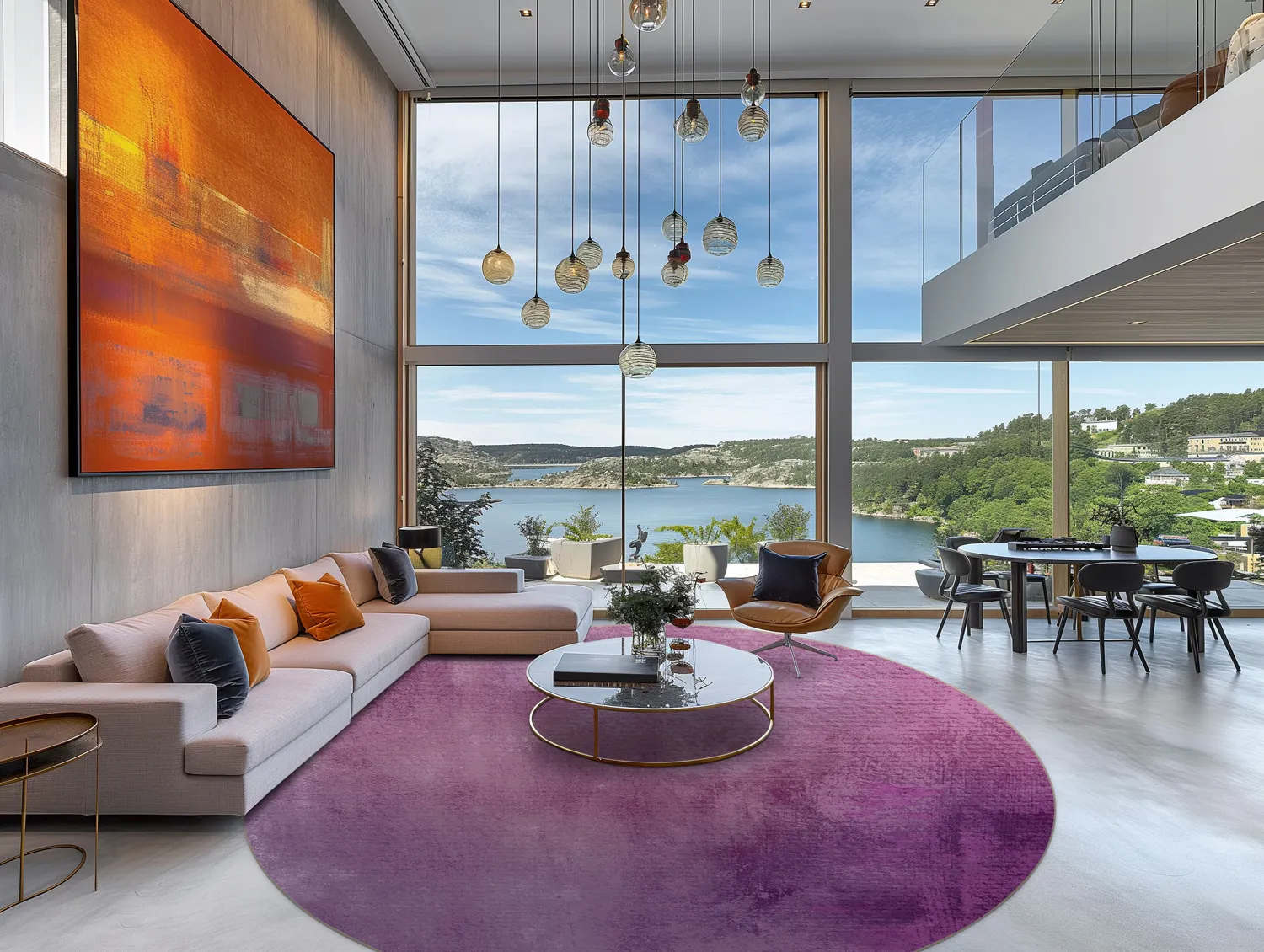 Round rug - Guillos (purple)