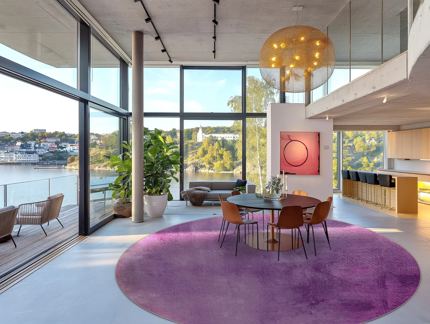 Round rug - Guillos (purple)