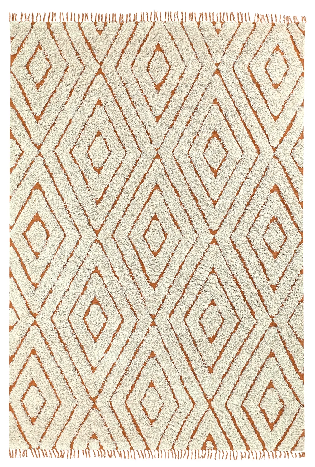 Shaggy rugs - Holwell Natural Cotton Shaggy (off white/brown)