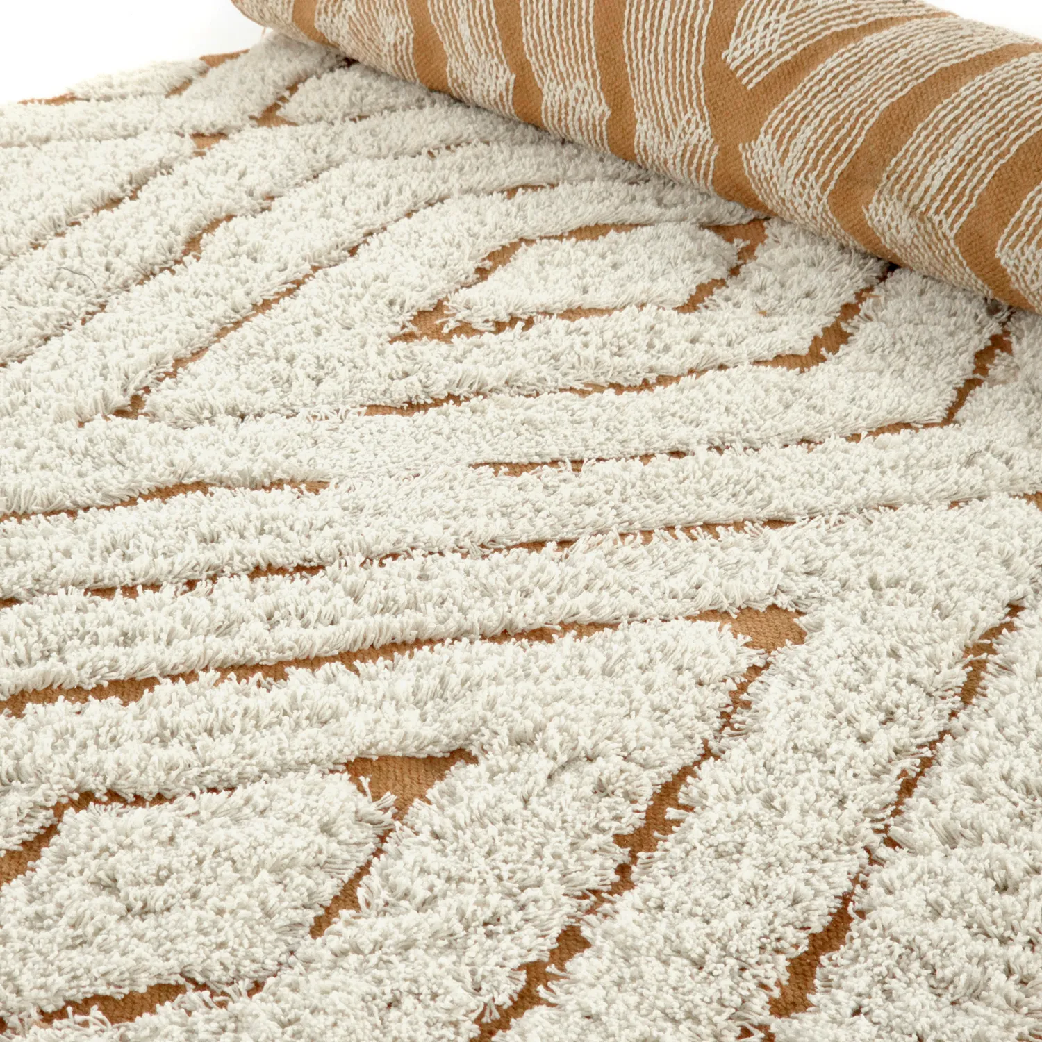 Shaggy rugs - Holwell Natural Cotton Shaggy (off white/brown)