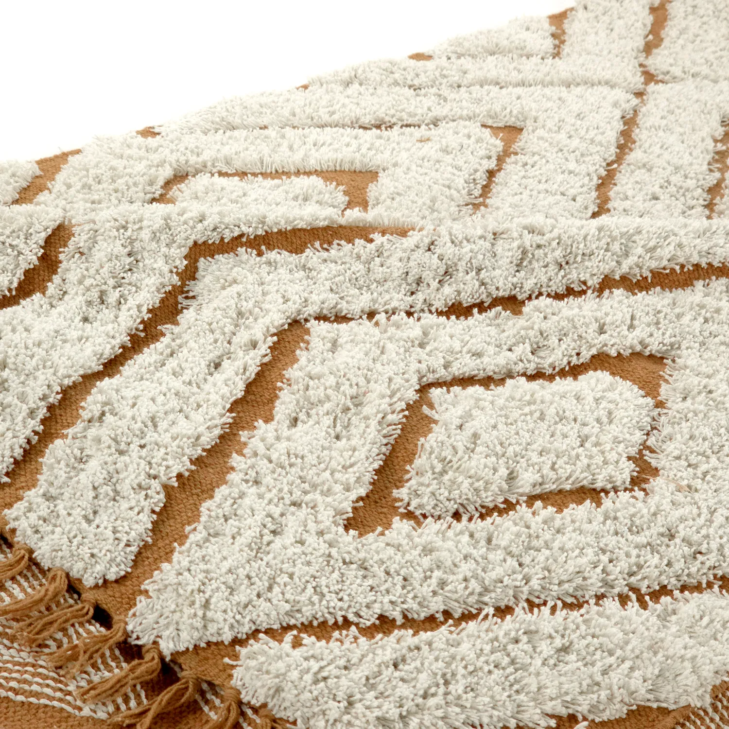 Shaggy rugs - Holwell Natural Cotton Shaggy (off white/brown)
