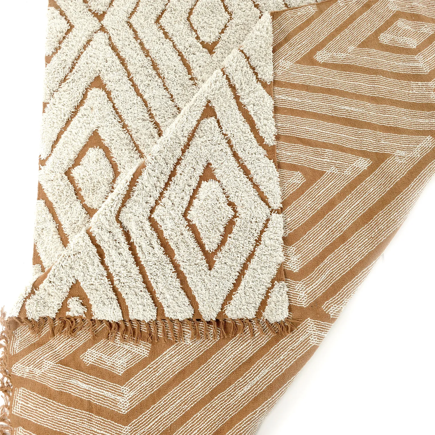Shaggy rugs - Holwell Natural Cotton Shaggy (off white/brown)