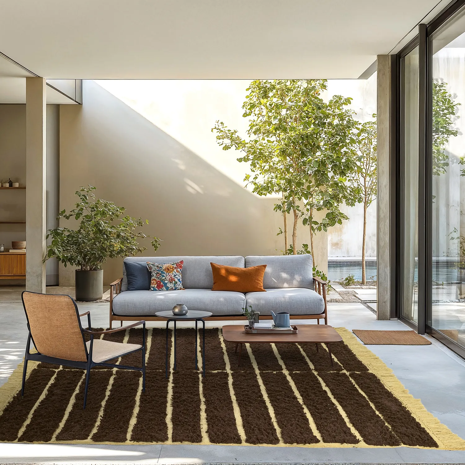 Shaggy rugs - Ikara Natural Cotton Shaggy (brown)