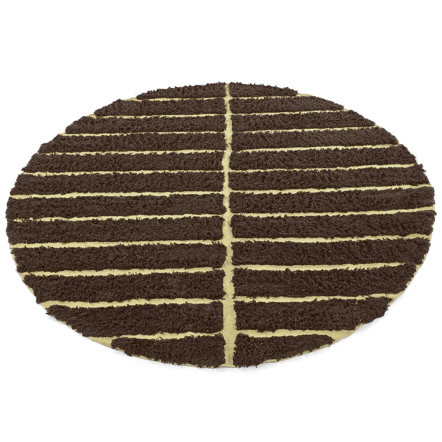 Round rug - Ikara Natural Cotton Shaggy (brown)