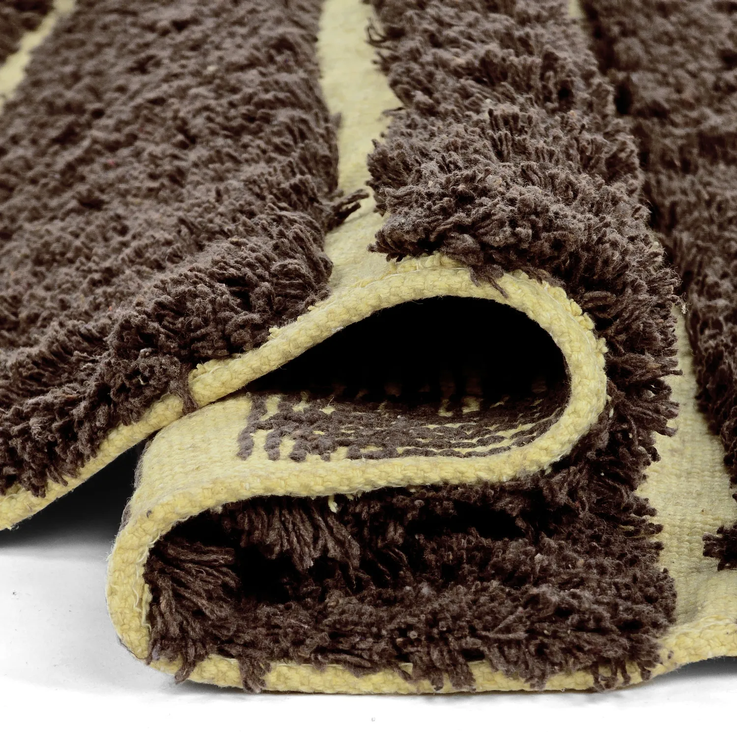 Round rug - Ikara Natural Cotton Shaggy (brown)