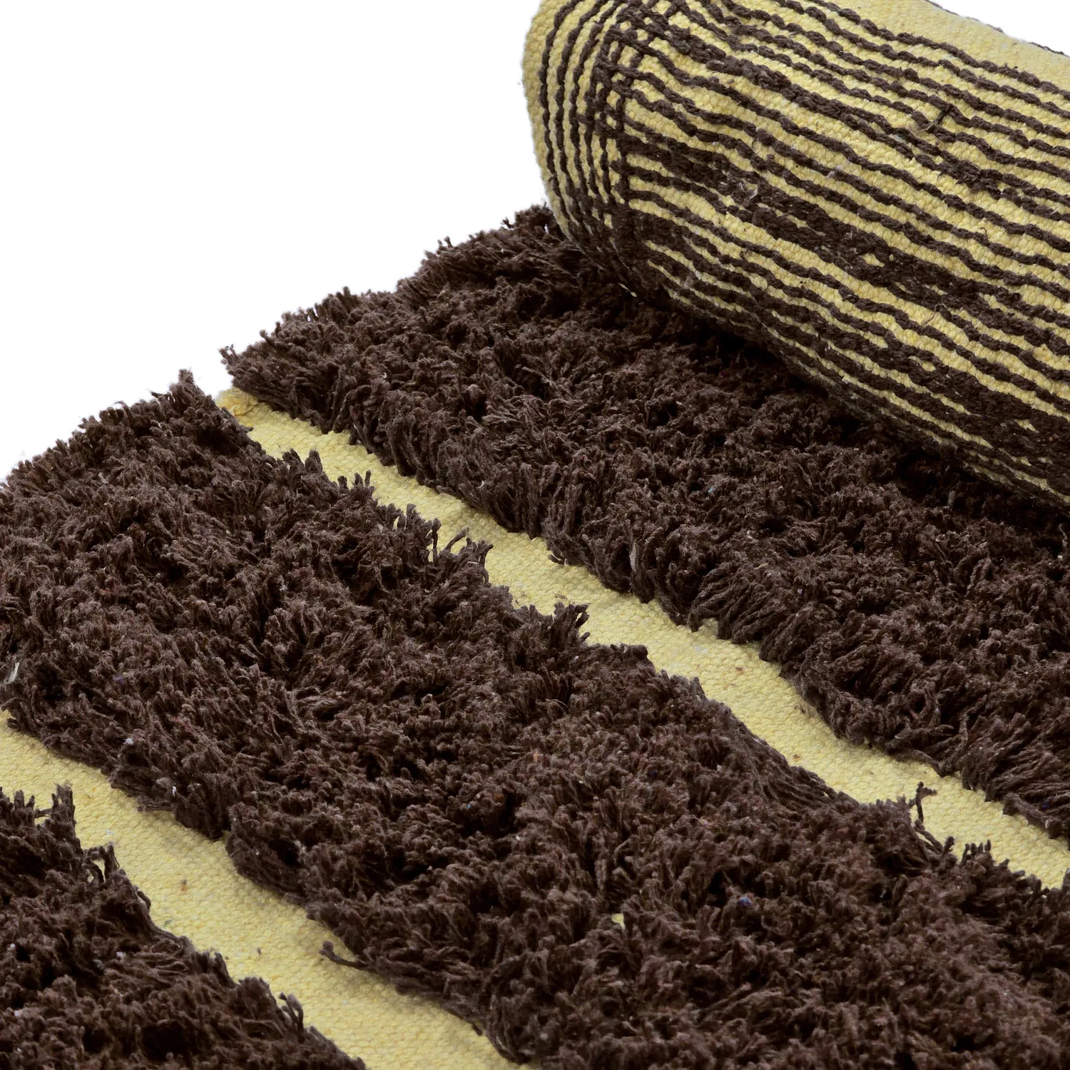 Round rug - Ikara Natural Cotton Shaggy (brown)