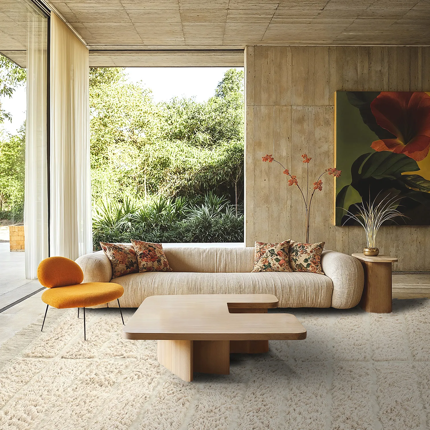 Shaggy rugs - Ikara Natural Cotton Shaggy (cream)