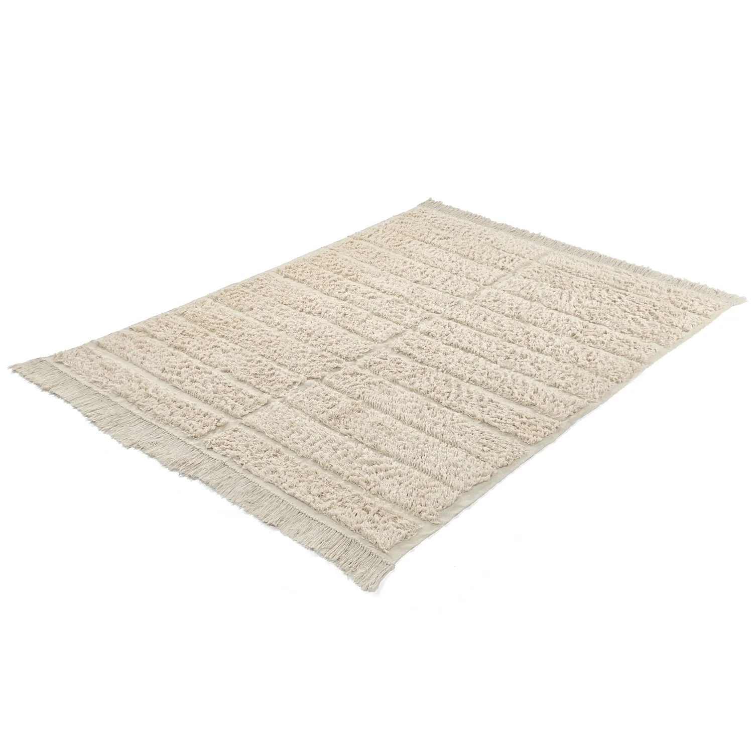Shaggy rugs - Ikara Natural Cotton Shaggy (cream)