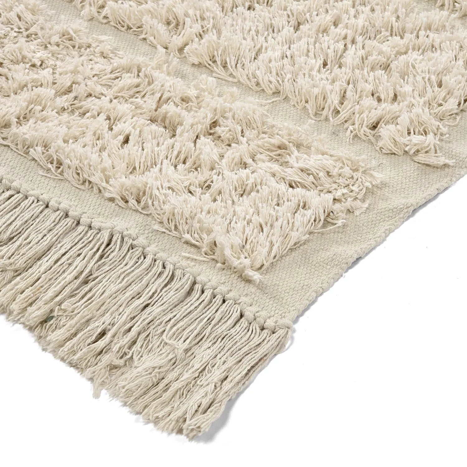 Shaggy rugs - Ikara Natural Cotton Shaggy (cream)