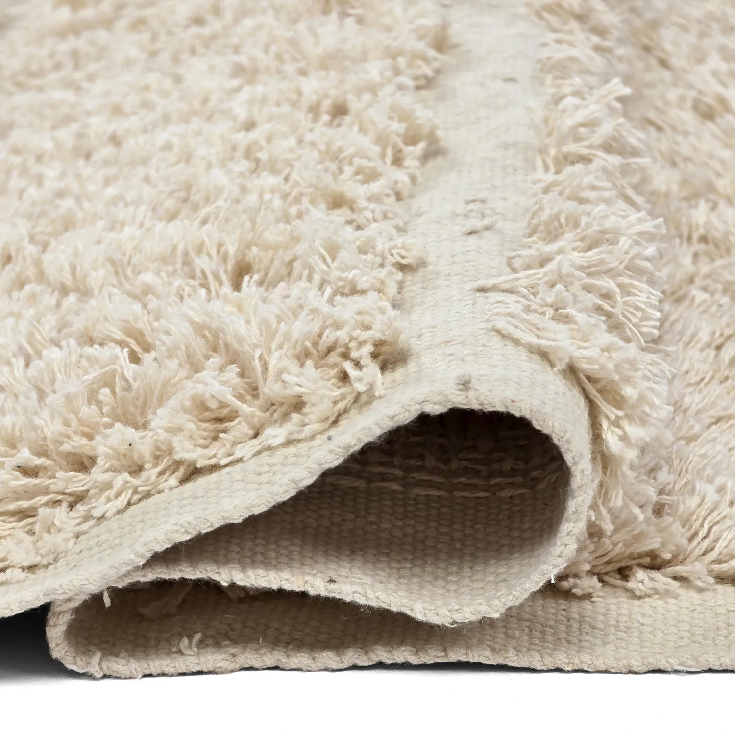 Shaggy rugs - Ikara Natural Cotton Shaggy (cream)
