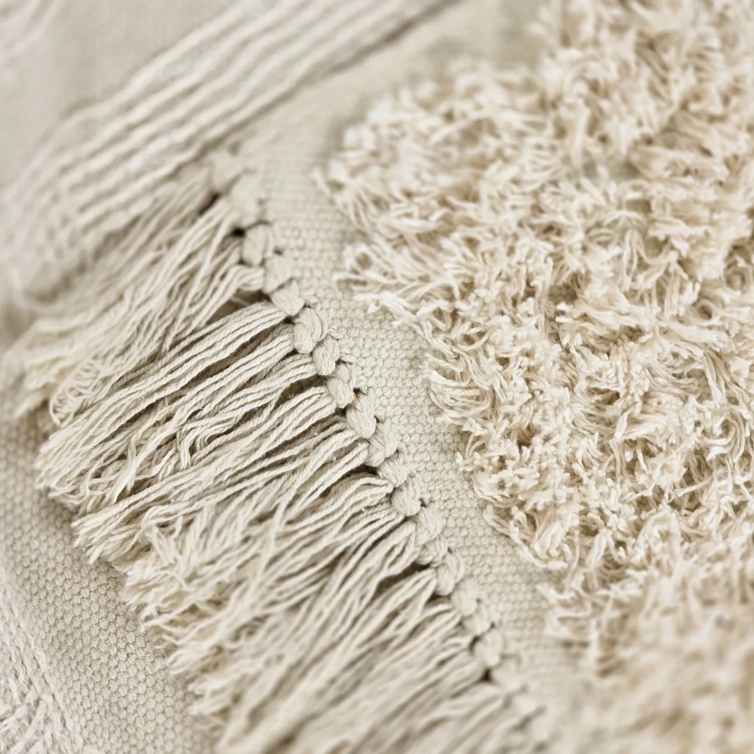 Shaggy rugs - Ikara Natural Cotton Shaggy (cream)