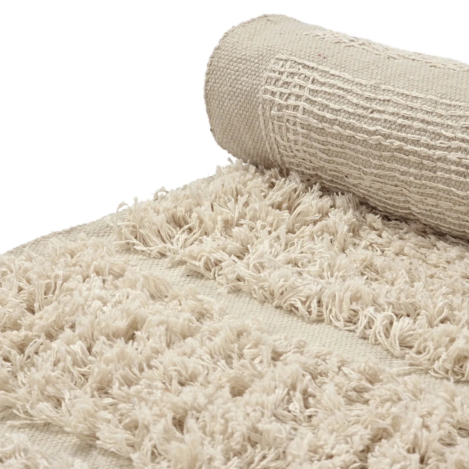 Shaggy rugs - Ikara Natural Cotton Shaggy (cream)