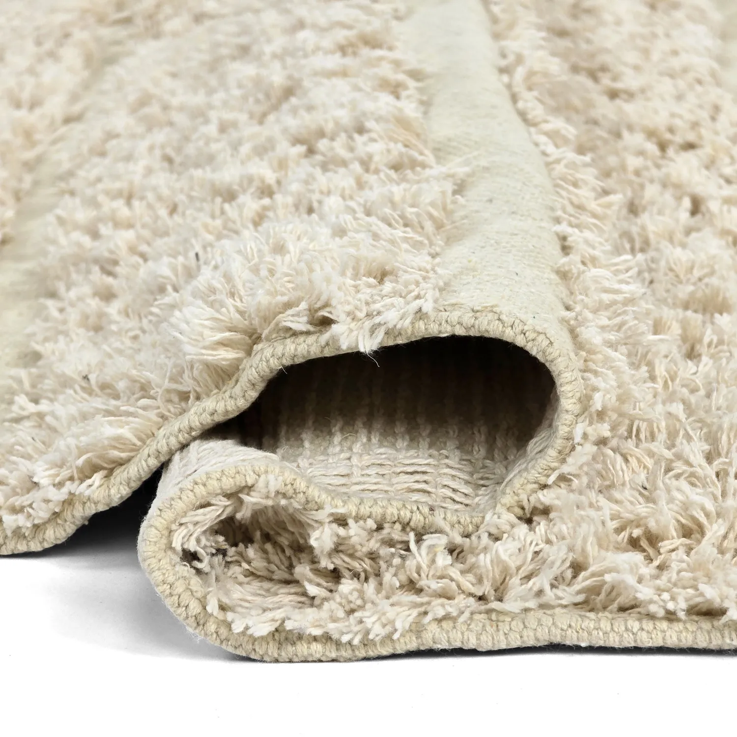 Round rug - Ikara Natural Cotton Shaggy (cream)