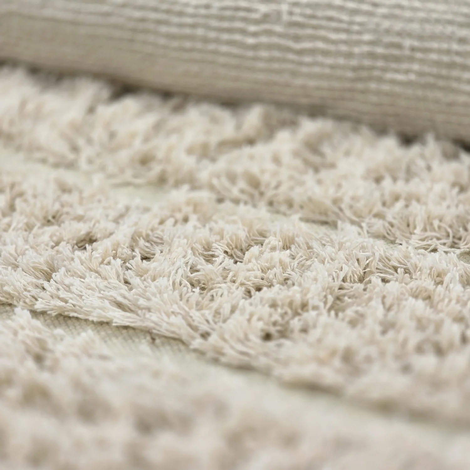 Round rug - Ikara Natural Cotton Shaggy (cream)