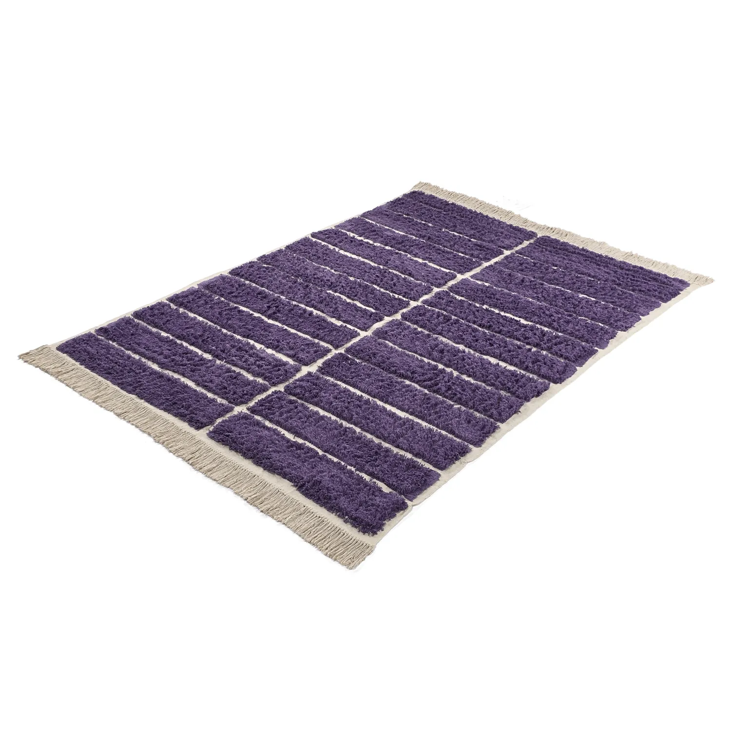 Shaggy rugs - Ikara Natural Cotton Shaggy (purple)