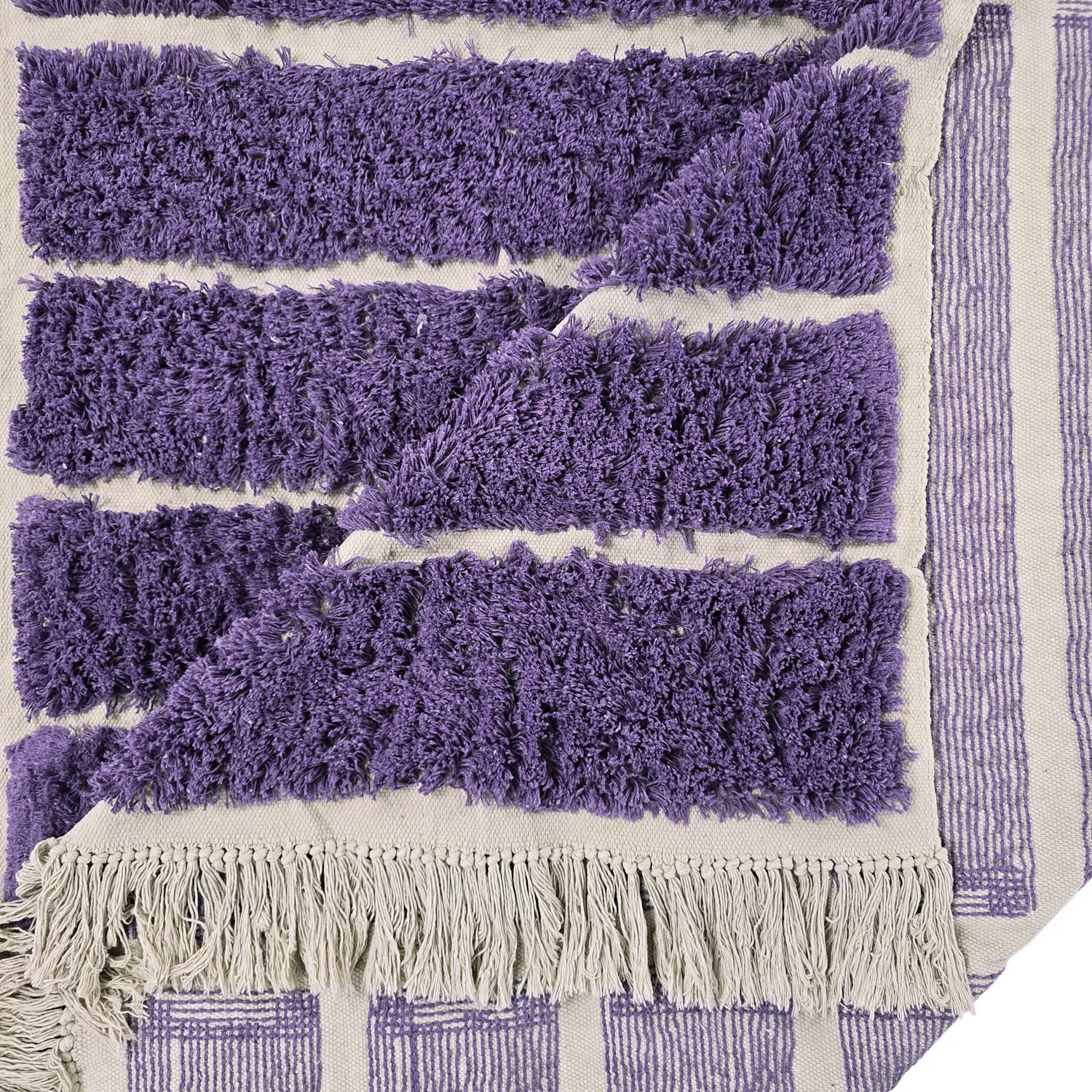 Shaggy rugs - Ikara Natural Cotton Shaggy (purple)