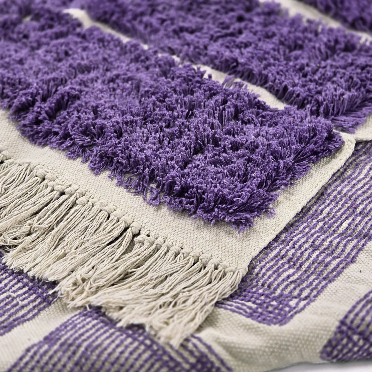 Shaggy rugs - Ikara Natural Cotton Shaggy (purple)