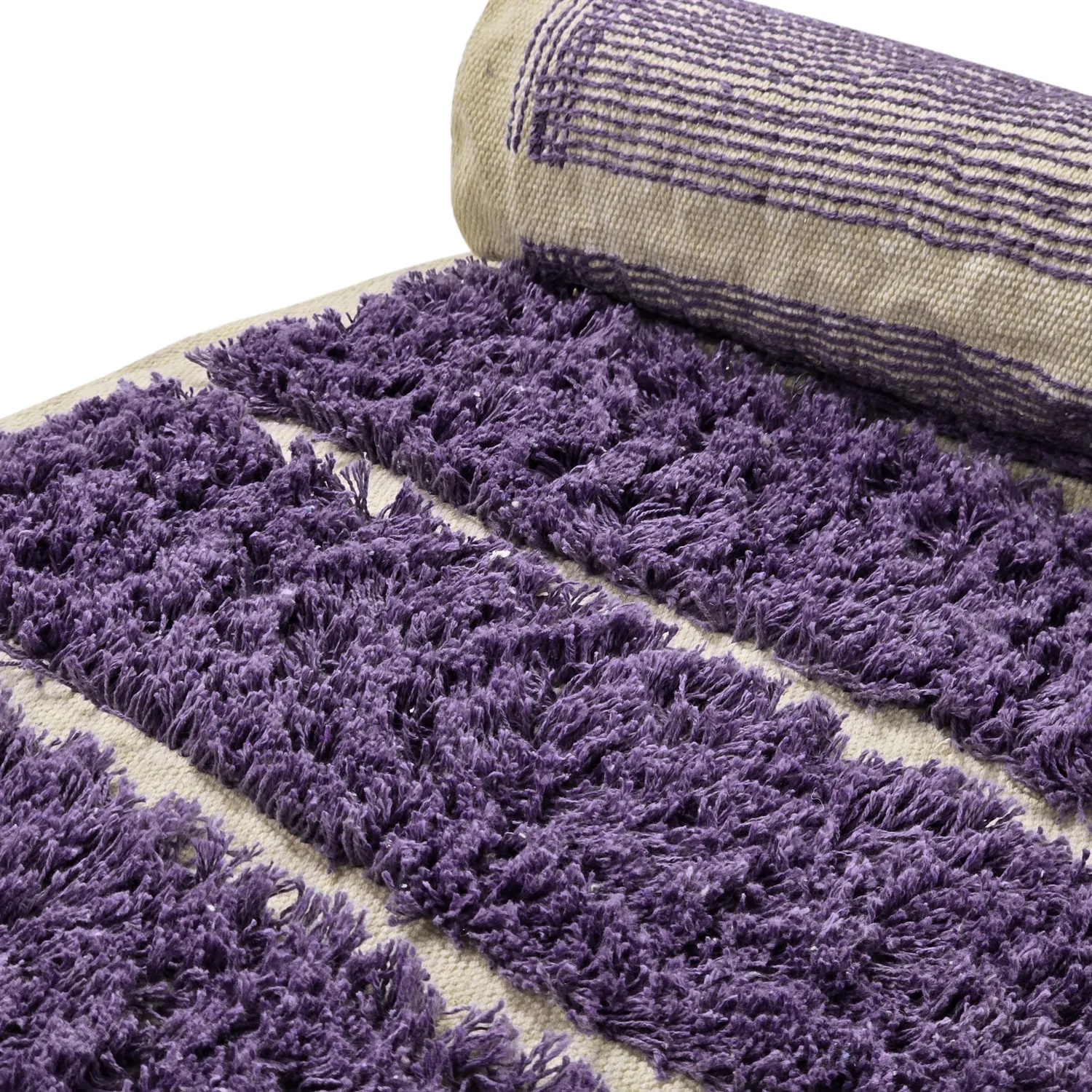 Shaggy rugs - Ikara Natural Cotton Shaggy (purple)