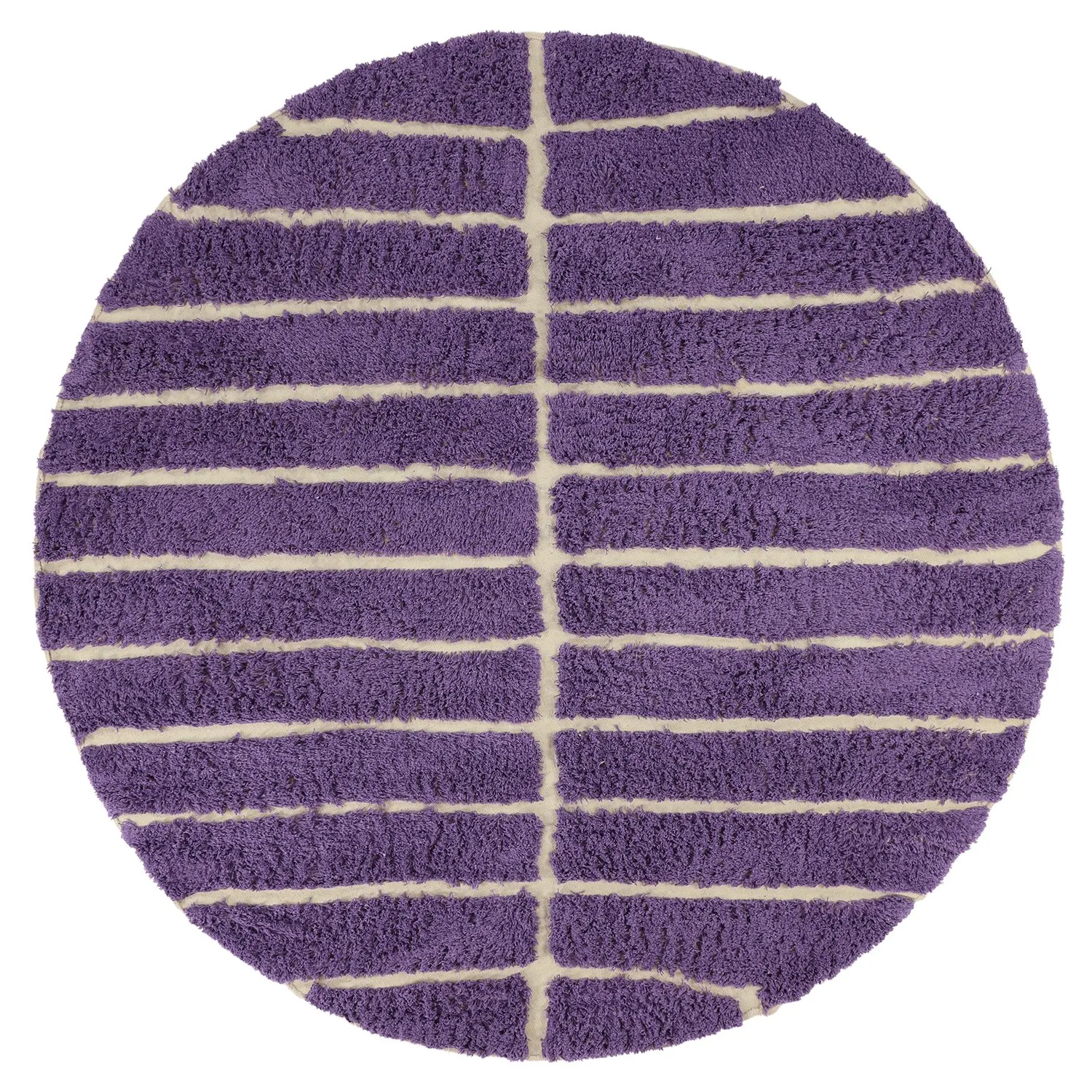 Round rug - Ikara Natural Cotton Shaggy (purple)