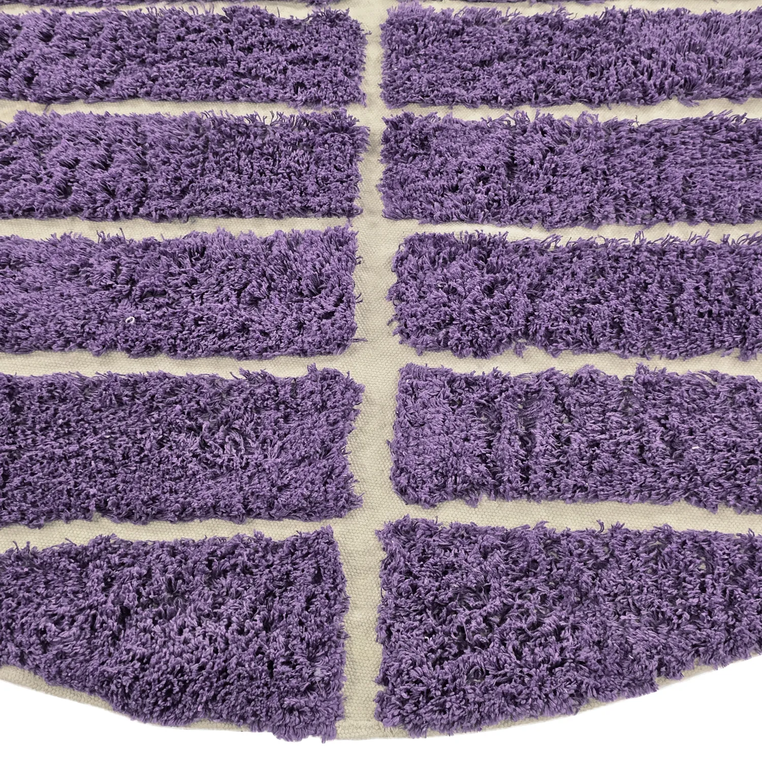 Round rug - Ikara Natural Cotton Shaggy (purple)
