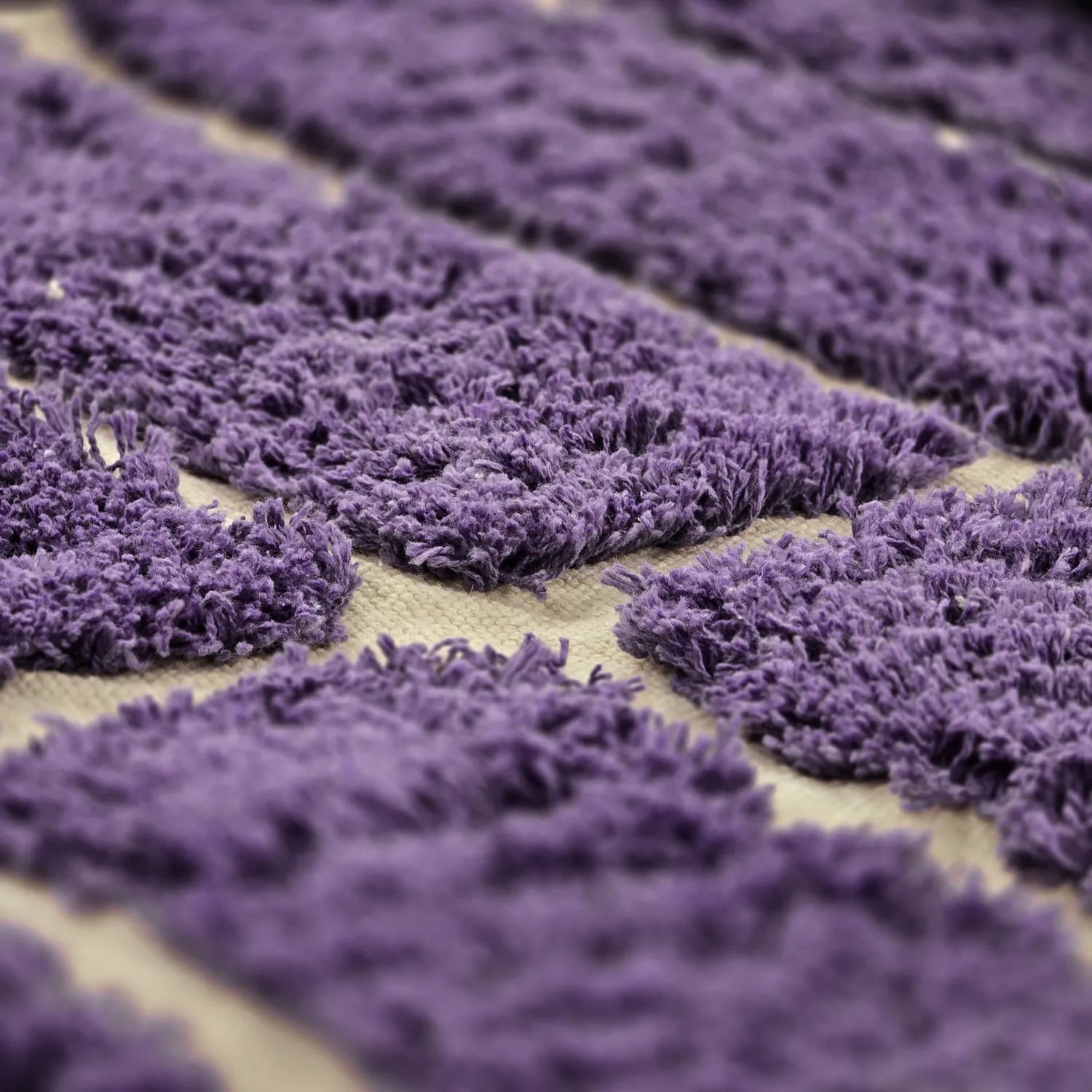 Round rug - Ikara Natural Cotton Shaggy (purple)