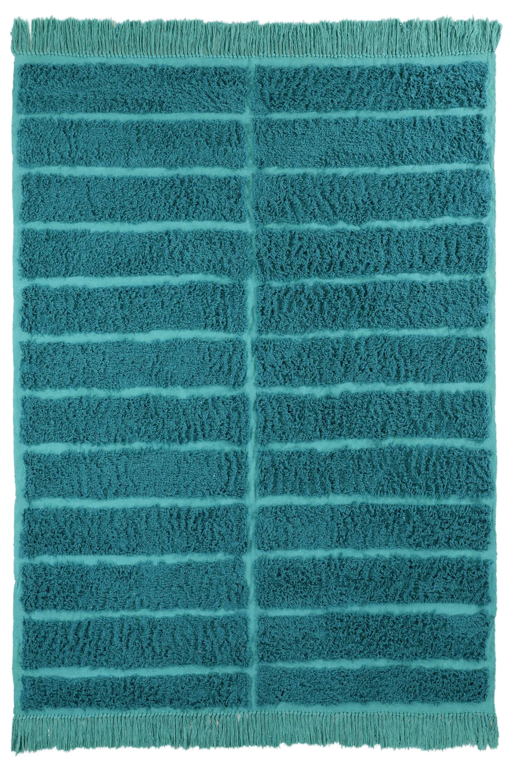 Shaggy rugs - Ikara Natural Cotton Shaggy (turquoise)