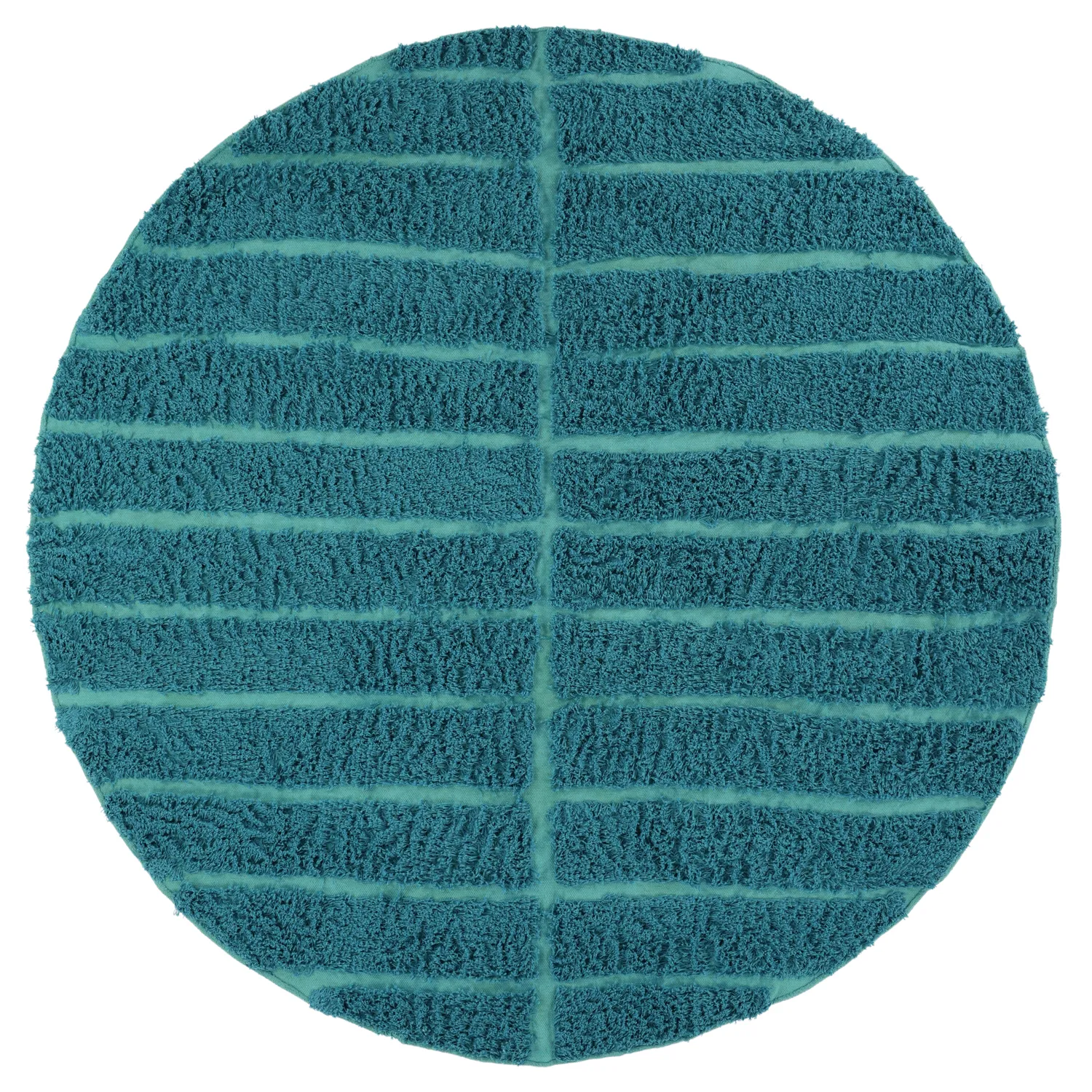 Round rug - Ikara Natural Cotton Shaggy (turquoise)