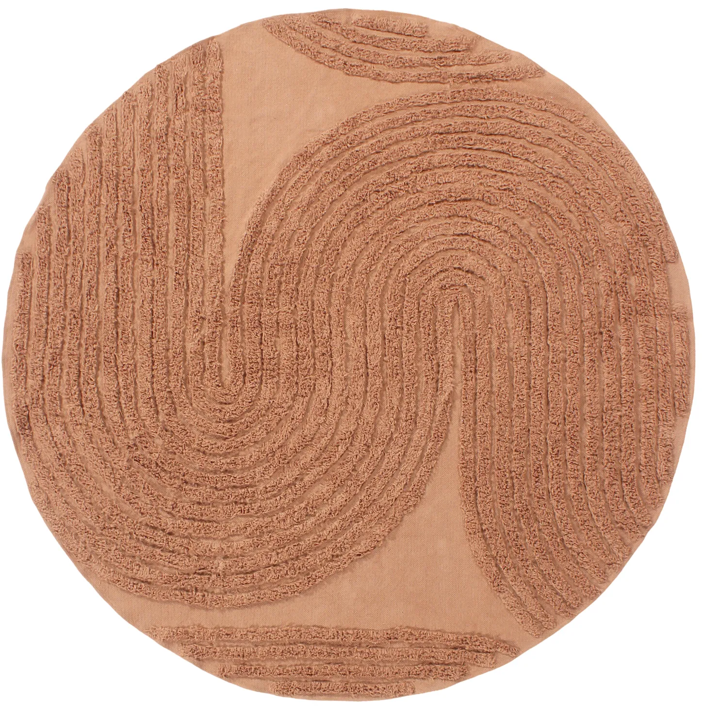 Round rug - Jovie Natural Cotton Shaggy (terracotta)