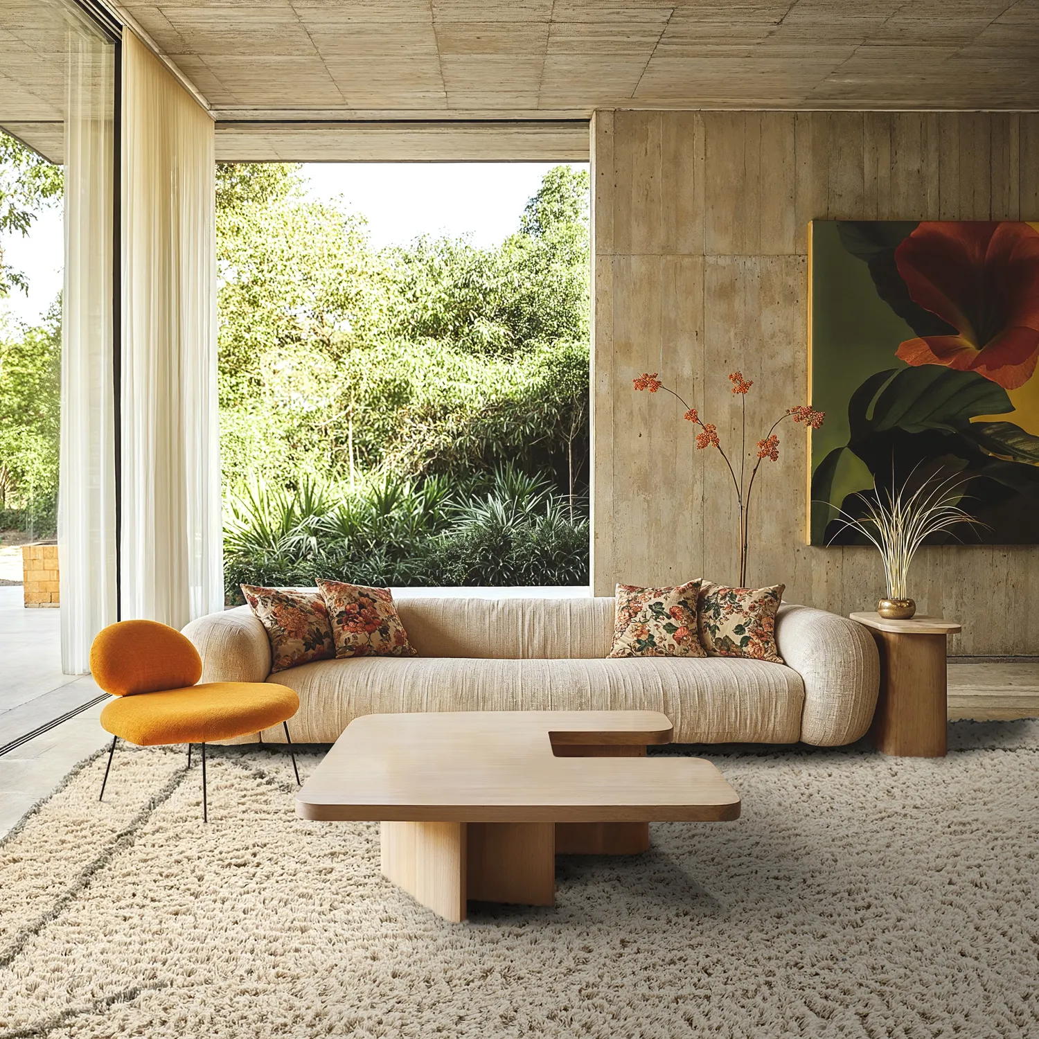 Shaggy rugs - Kairi Natural Cotton Shaggy (beige/taupe)