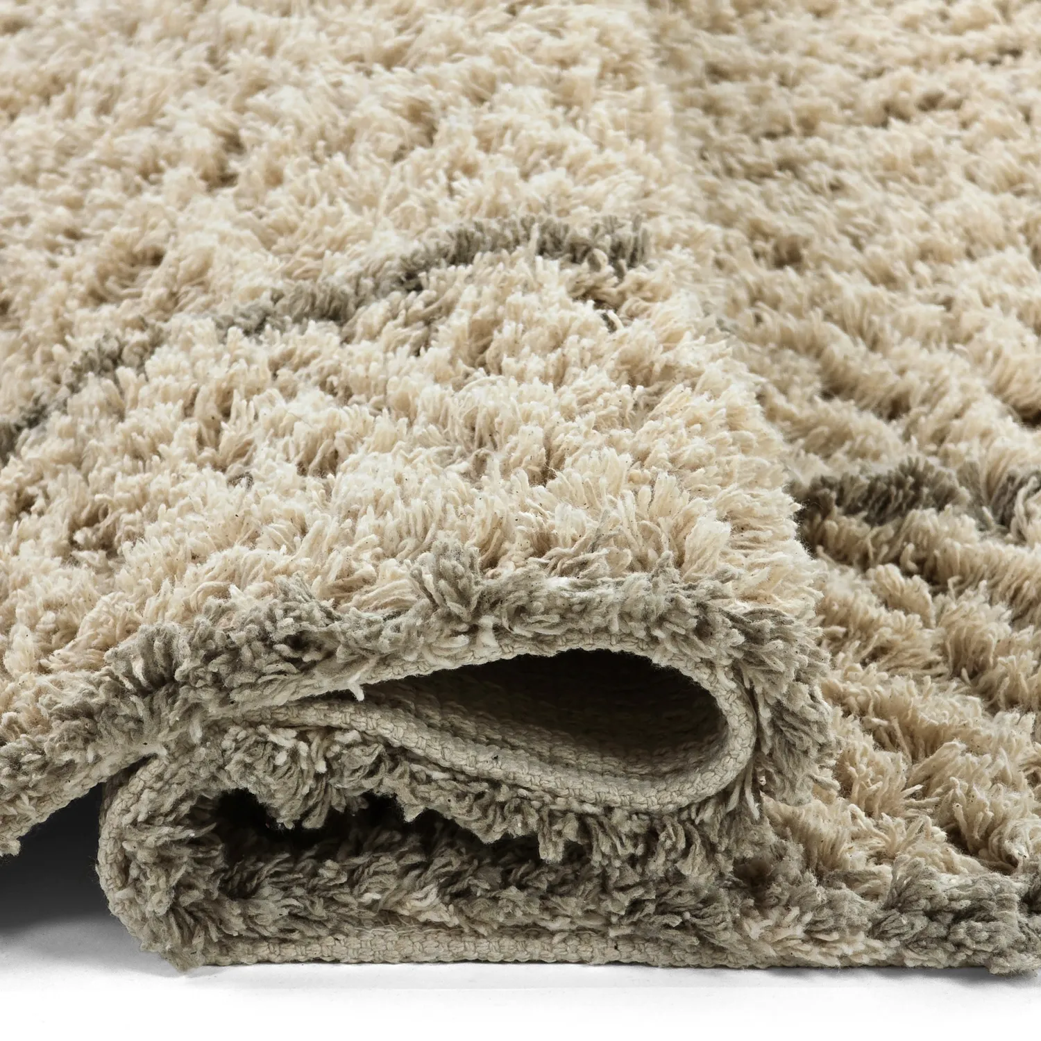 Shaggy rugs - Kairi Natural Cotton Shaggy (beige/taupe)