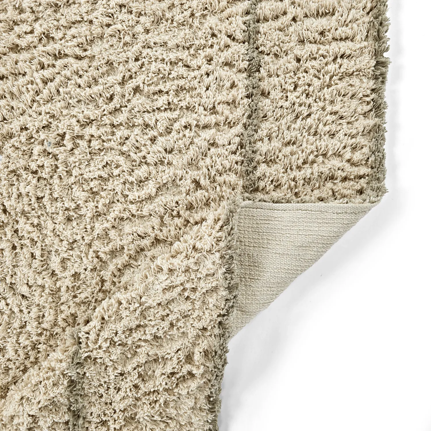 Shaggy rugs - Kairi Natural Cotton Shaggy (beige/taupe)