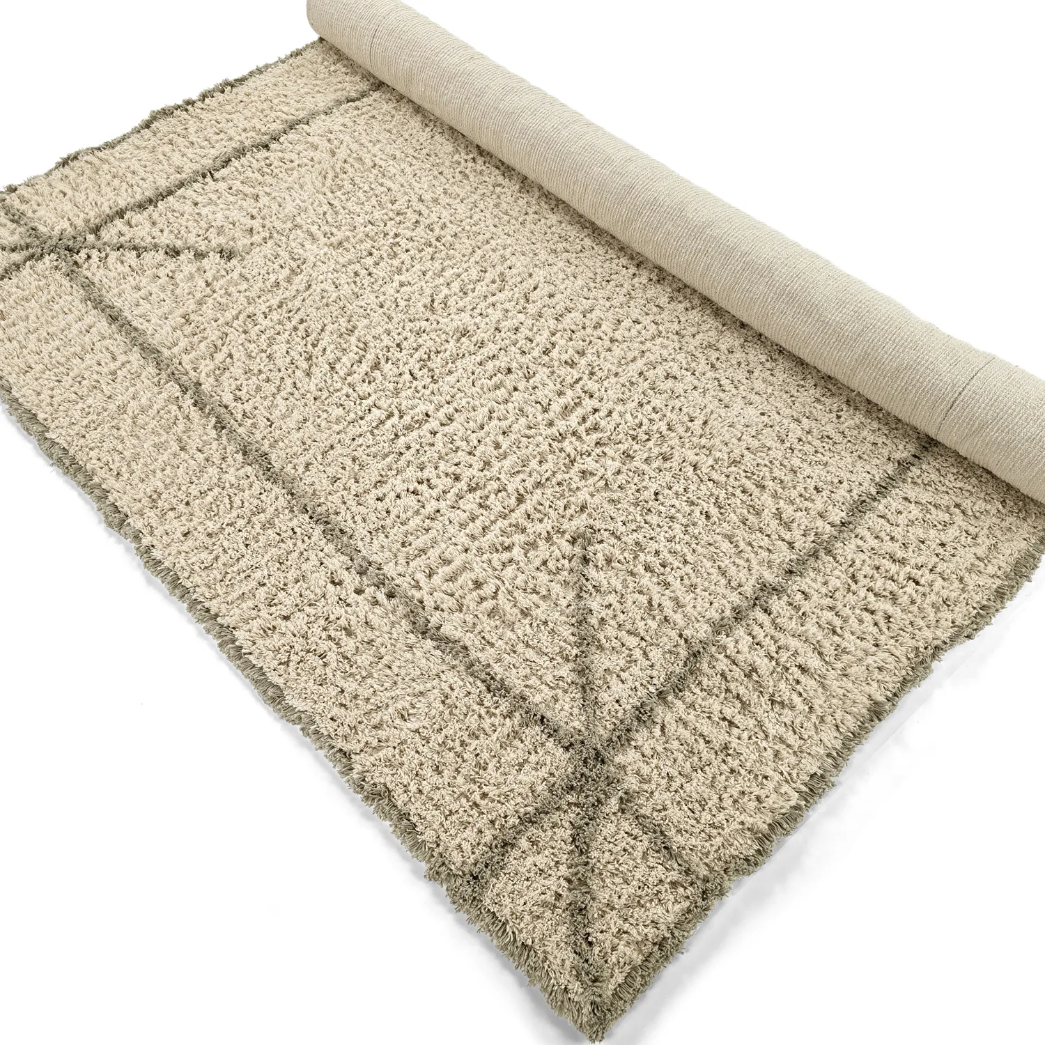 Shaggy rugs - Kairi Natural Cotton Shaggy (beige/taupe)