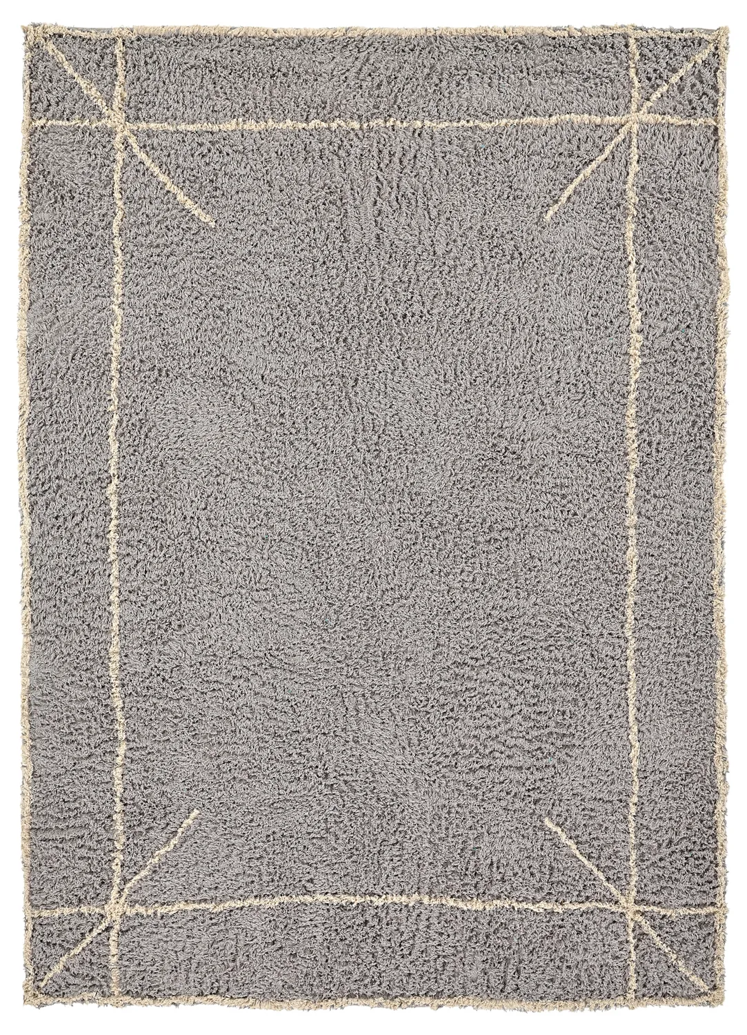 Shaggy rugs - Kairi Natural Cotton Shaggy (grey/beige)