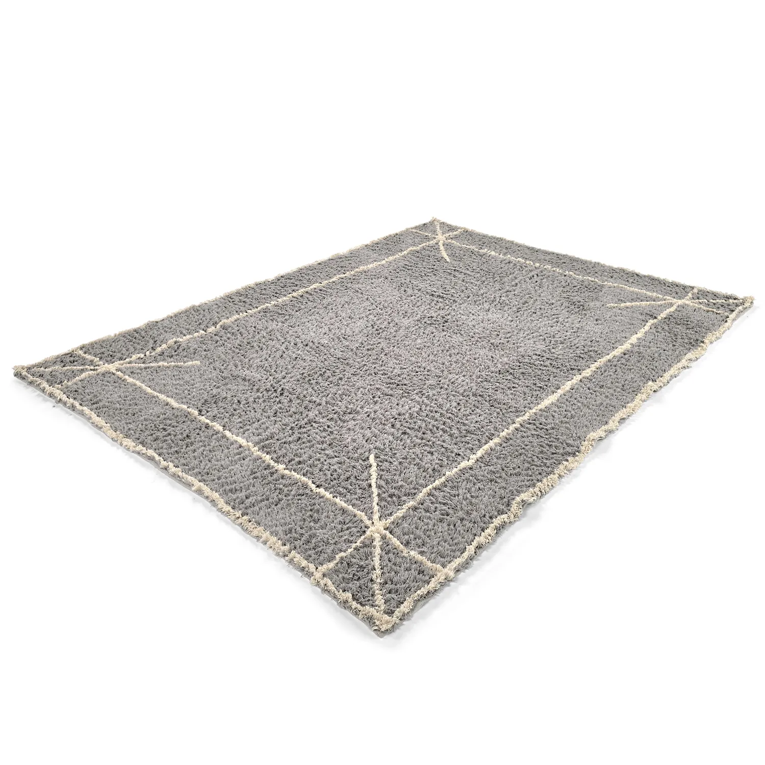 Shaggy rugs - Kairi Natural Cotton Shaggy (grey/beige)