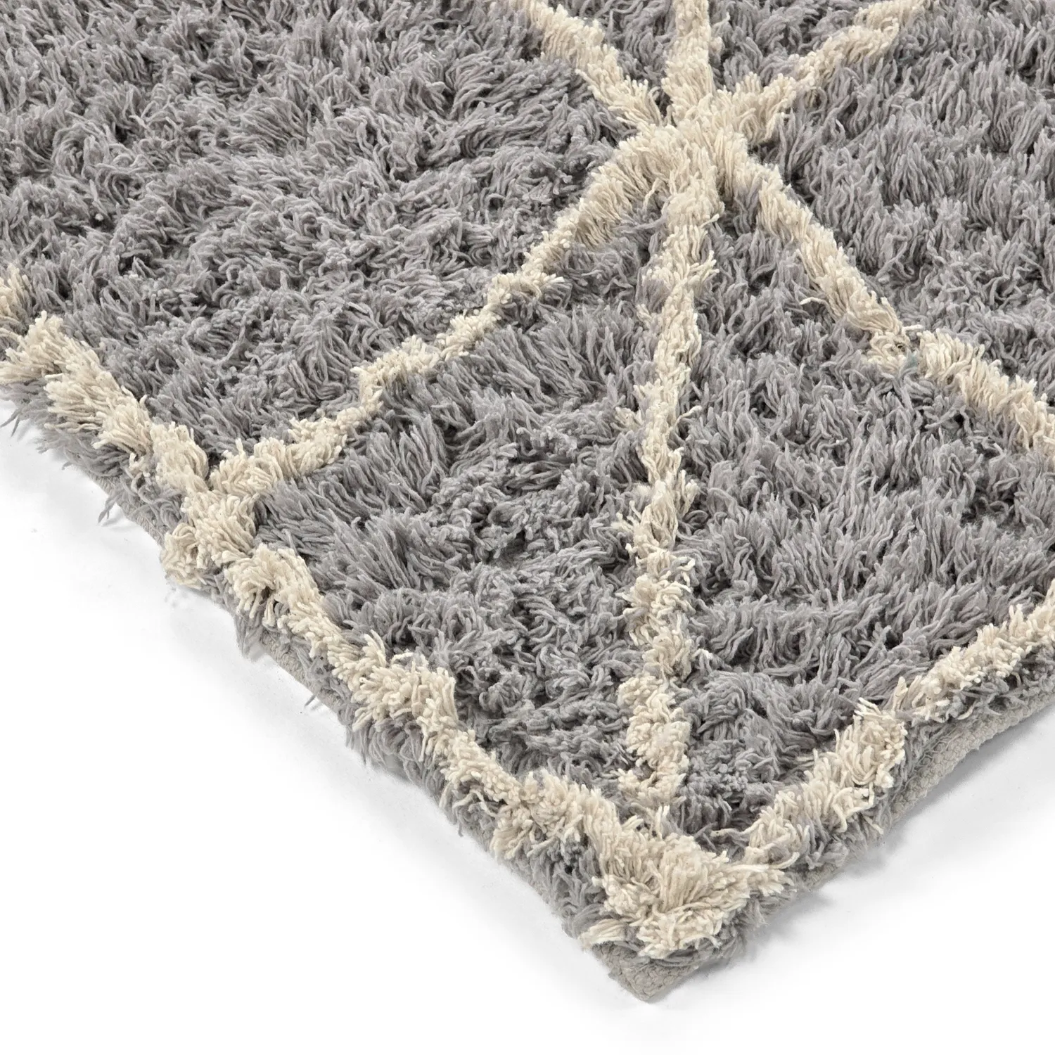 Shaggy rugs - Kairi Natural Cotton Shaggy (grey/beige)