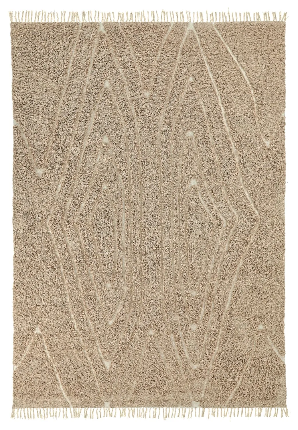 Shaggy rugs - Kindon Natural Cotton Shaggy (beige/white)