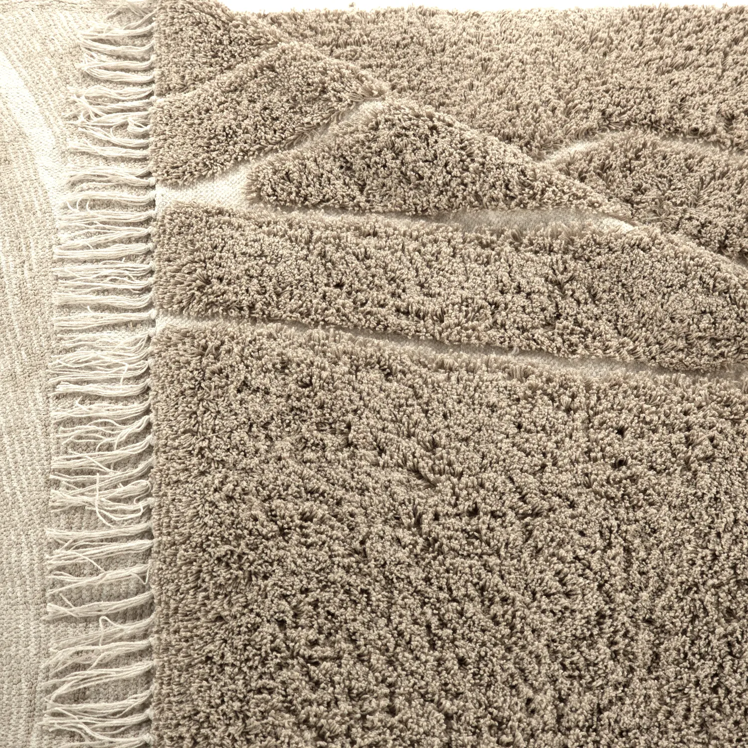 Shaggy rugs - Kindon Natural Cotton Shaggy (beige/white)