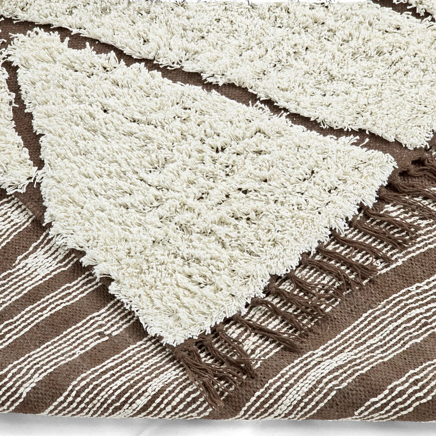 Shaggy rugs - Kindon Natural Cotton Shaggy (off white/brown)
