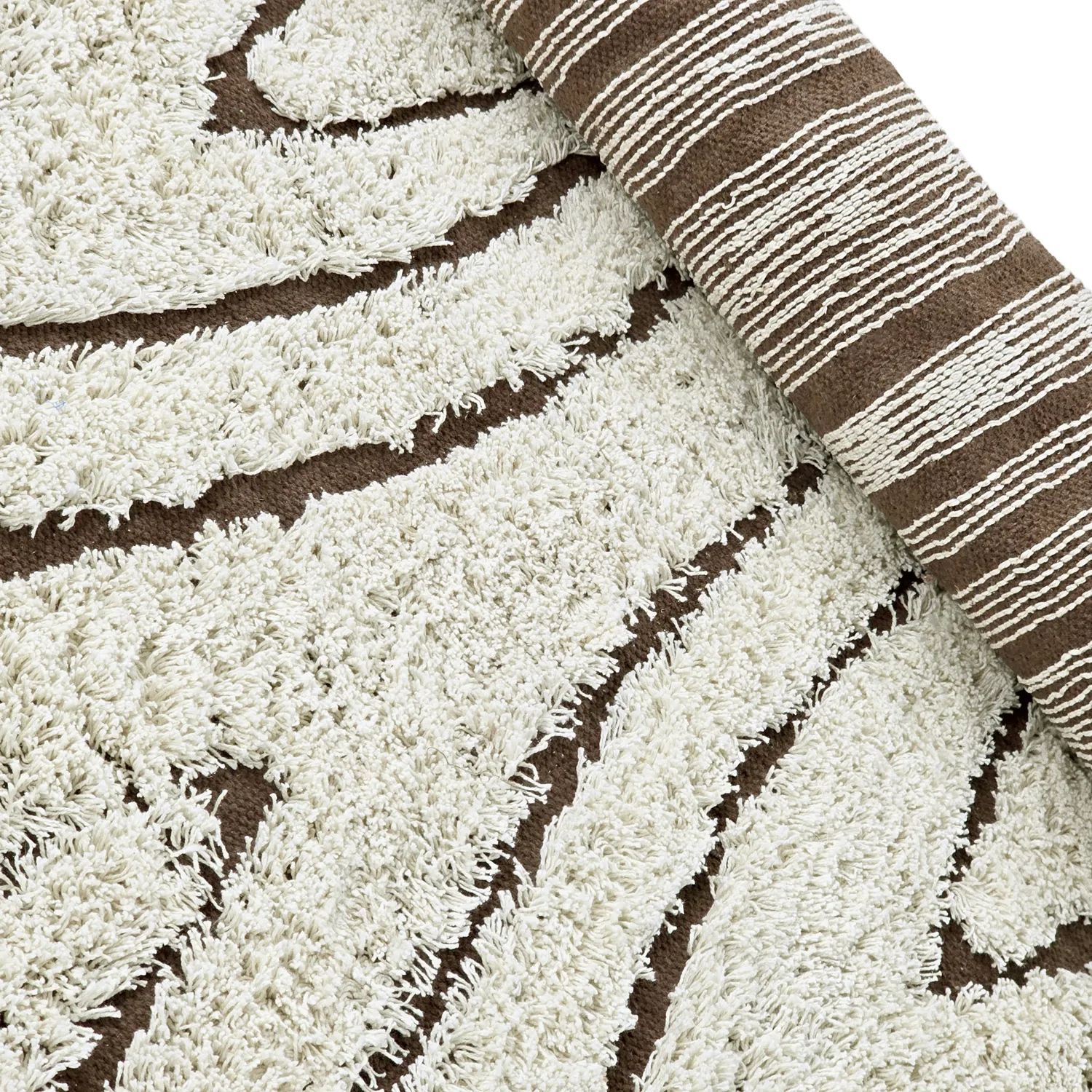 Shaggy rugs - Kindon Natural Cotton Shaggy (off white/brown)