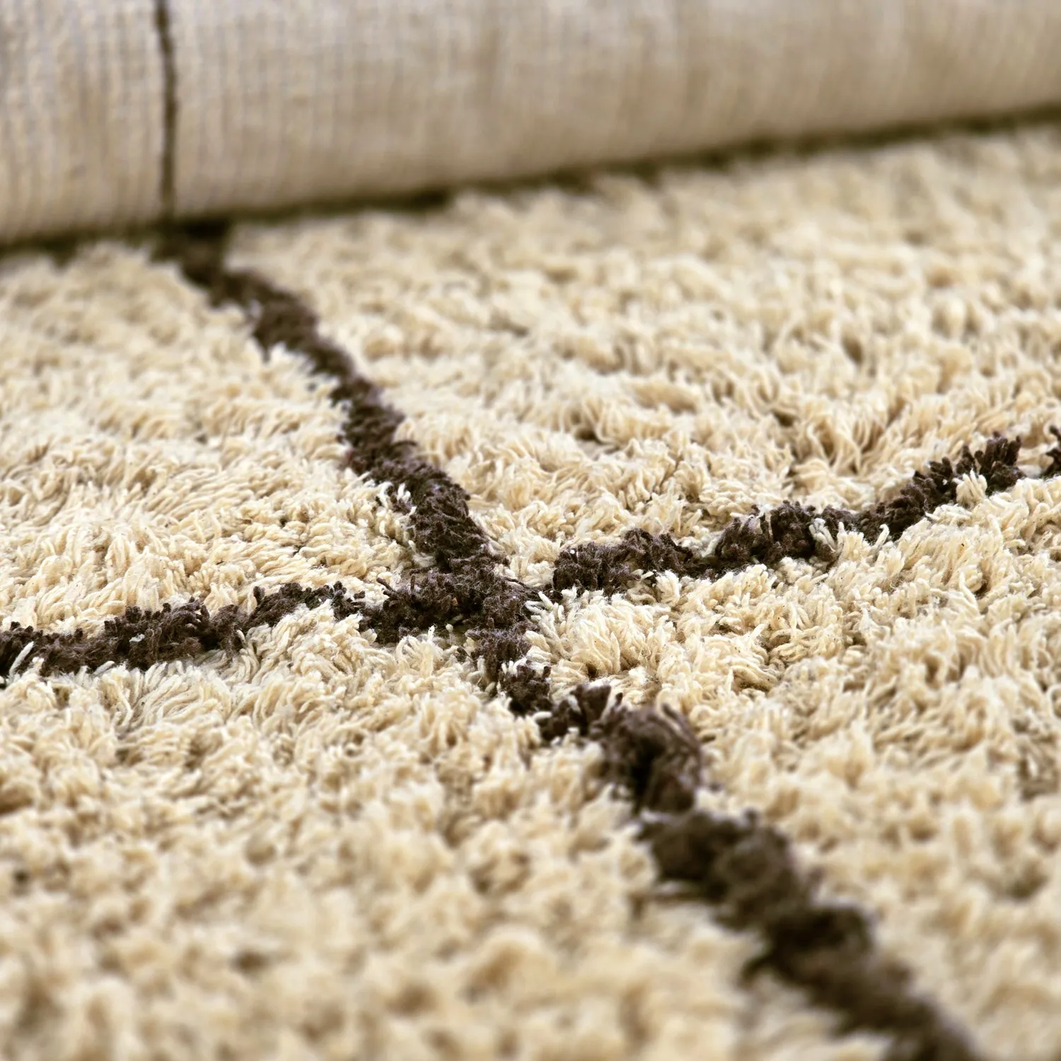 Shaggy rugs - Lana Natural Cotton Shaggy (beige/brown)