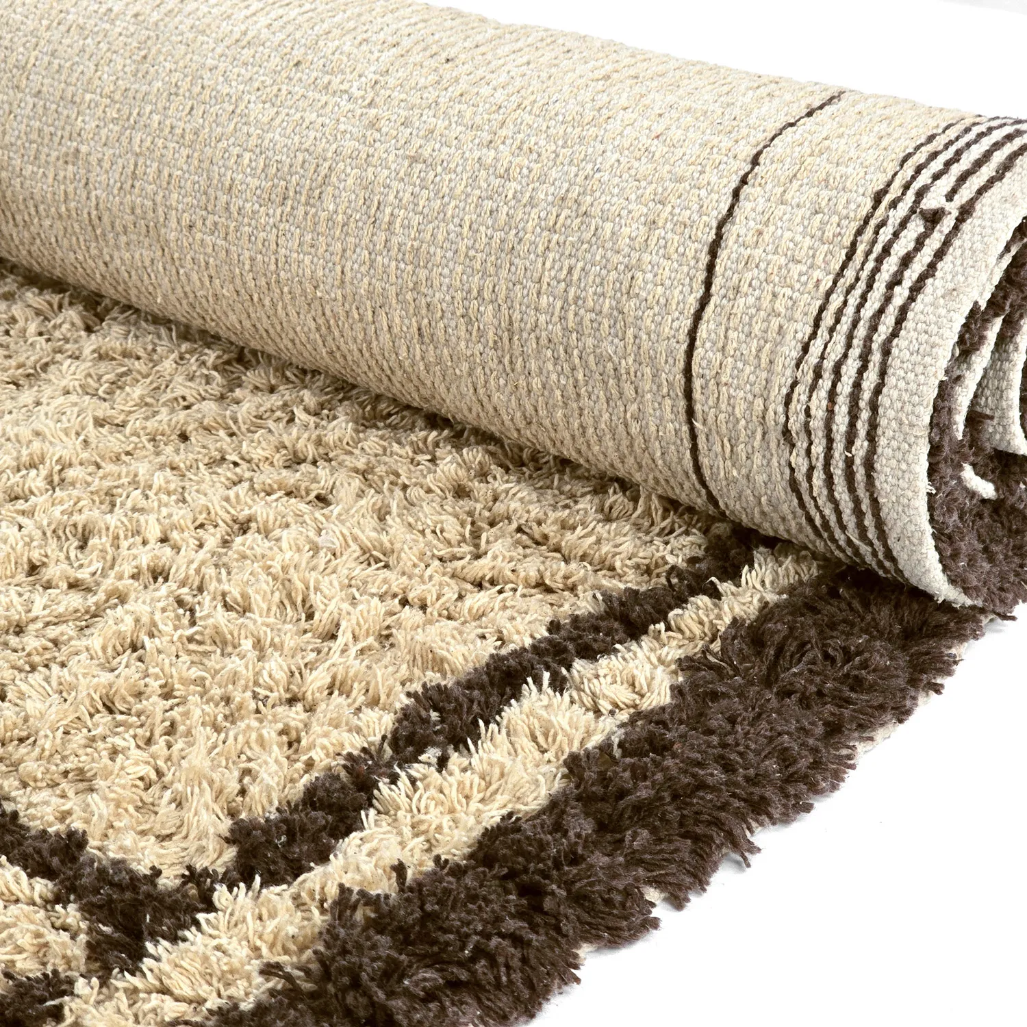 Shaggy rugs - Lana Natural Cotton Shaggy (beige/brown)