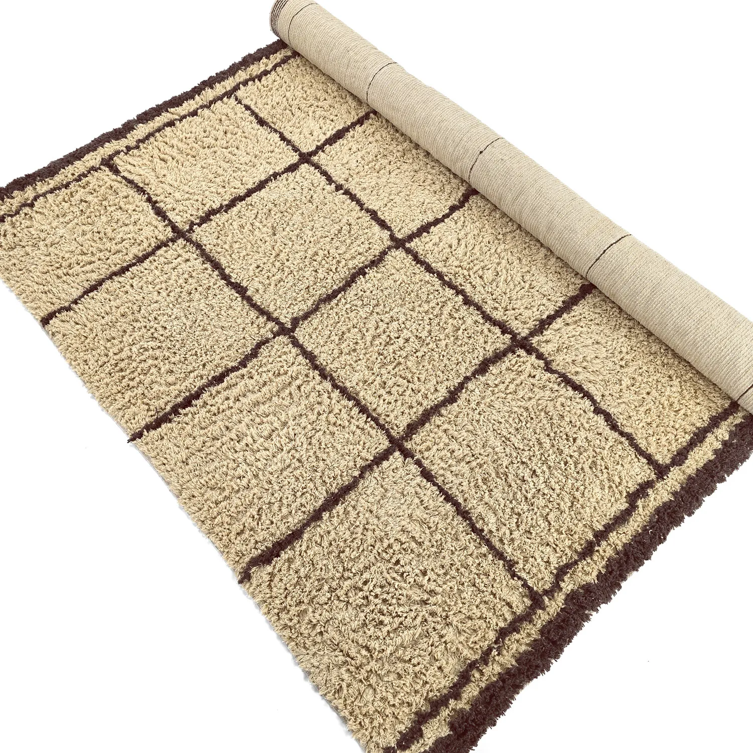 Shaggy rugs - Lana Natural Cotton Shaggy (beige/brown)