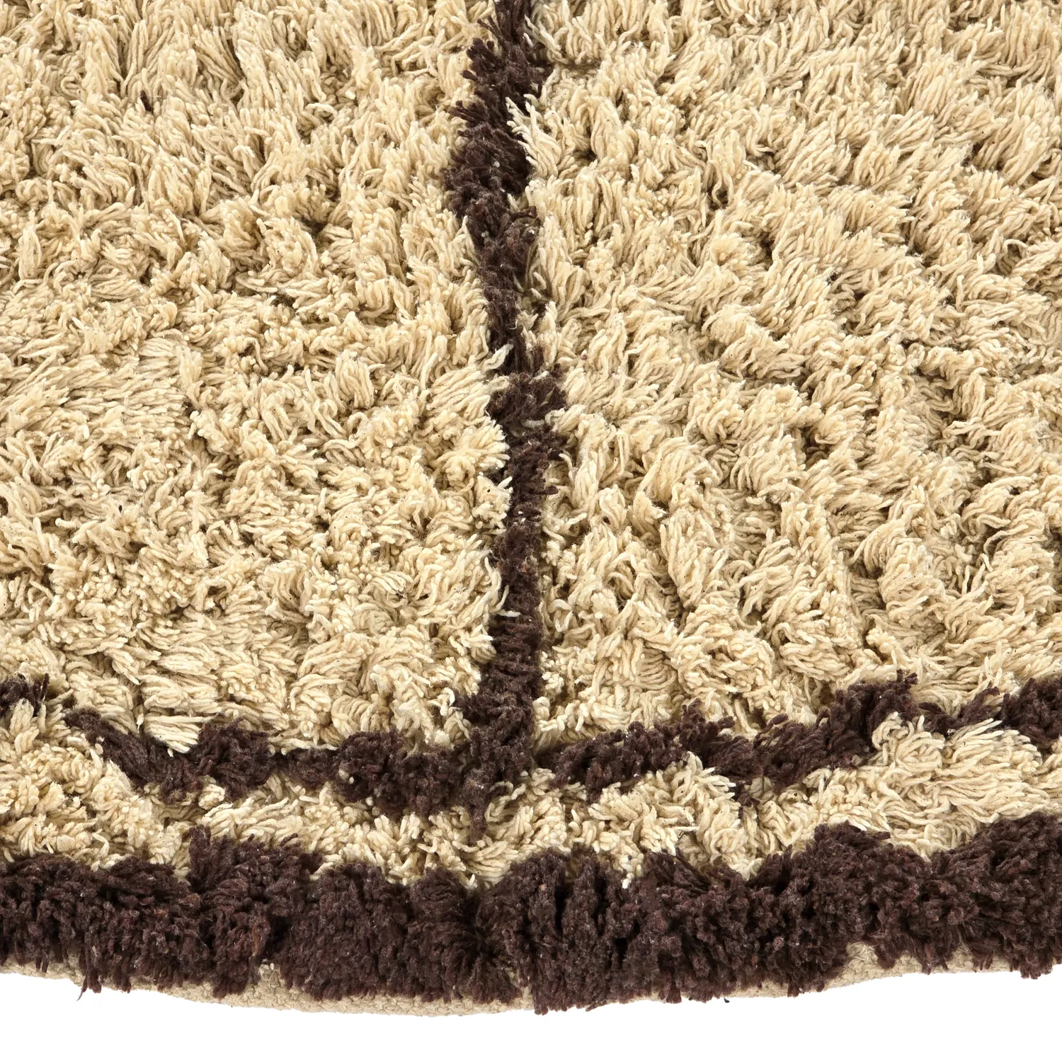 Round rug - Lana Natural Cotton Shaggy (beige/brown)