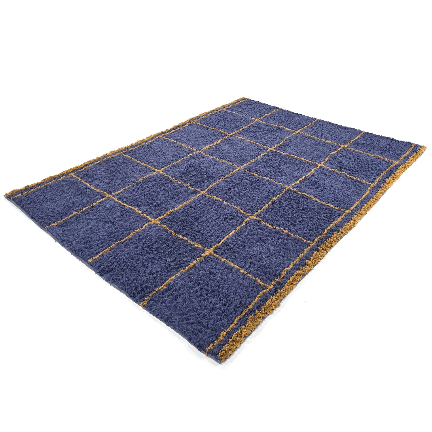 Shaggy rugs - Lana Natural Cotton Shaggy (blue/yellow)