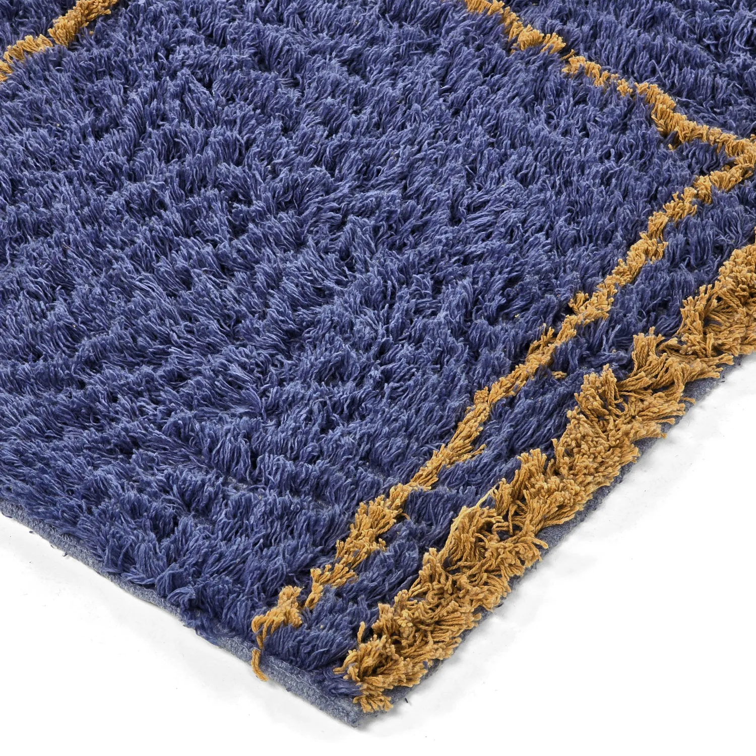 Shaggy rugs - Lana Natural Cotton Shaggy (blue/yellow)